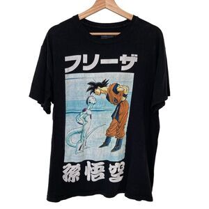 Dragon Ball Z Freza VS. Goku Men's Anime Short Sleeve Black T-Shirt Large